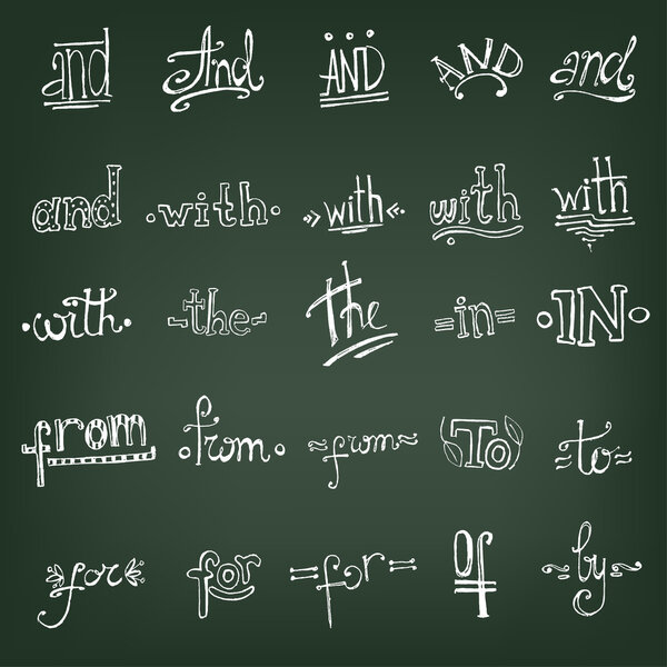 Catchwords design hand drawn elements