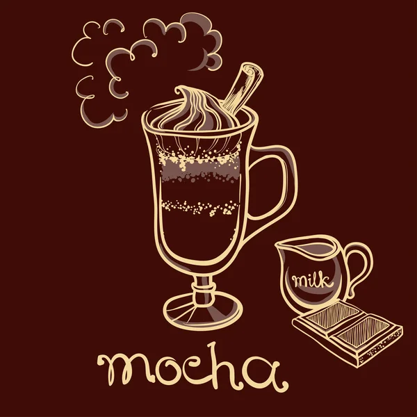 Xícara de café mocha —  Vetores de Stock