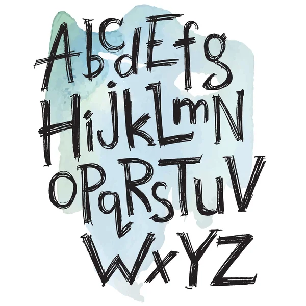 Ручной латинский алфавит — стоковый вектор