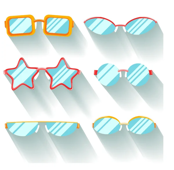 Coleção de óculos planos coloridos — Vetor de Stock