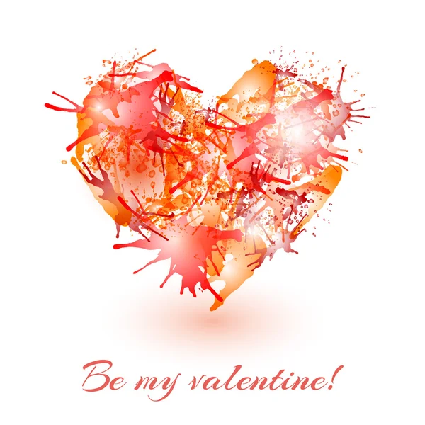 Cartão valentine com coração blobs — Vetor de Stock