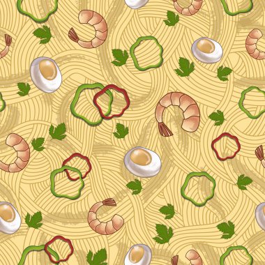 Spagetti karides ile Seamless Modeli