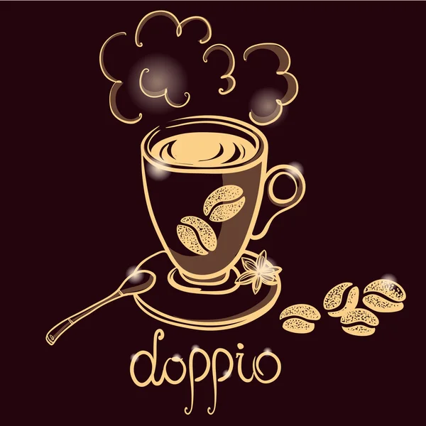 Cup of coffee doppio — Stock Vector