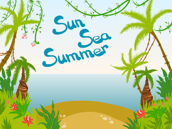 Иллюстрация тропического острова
