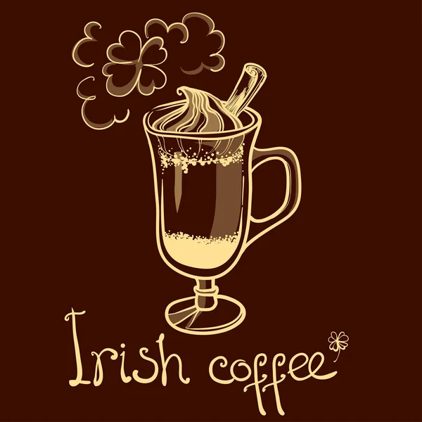 Cup of irish coffee — Stock Vector