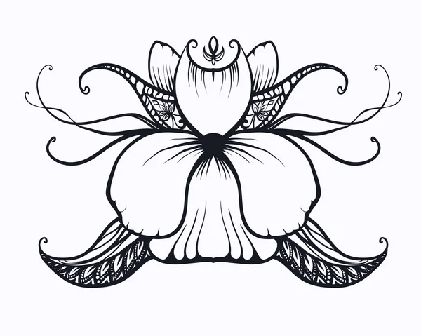 Hand tekenen kunst sierlijke bloem — Stockvector