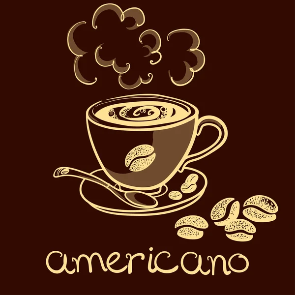 Cup of coffee americano — Stock Vector
