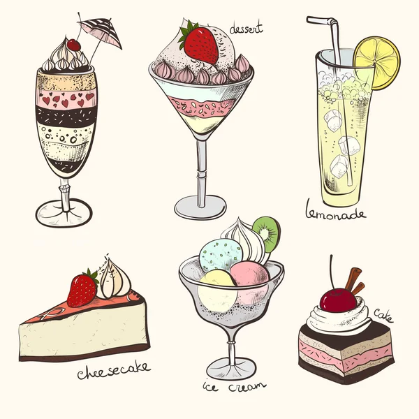 Смачний десерт солодощі — стоковий вектор