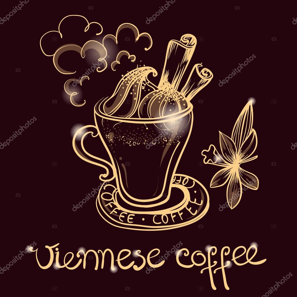 Cup of viennese coffee for decorate the cafe