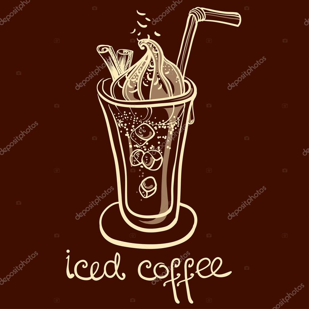 Cup of iced coffee for decorate the cafe