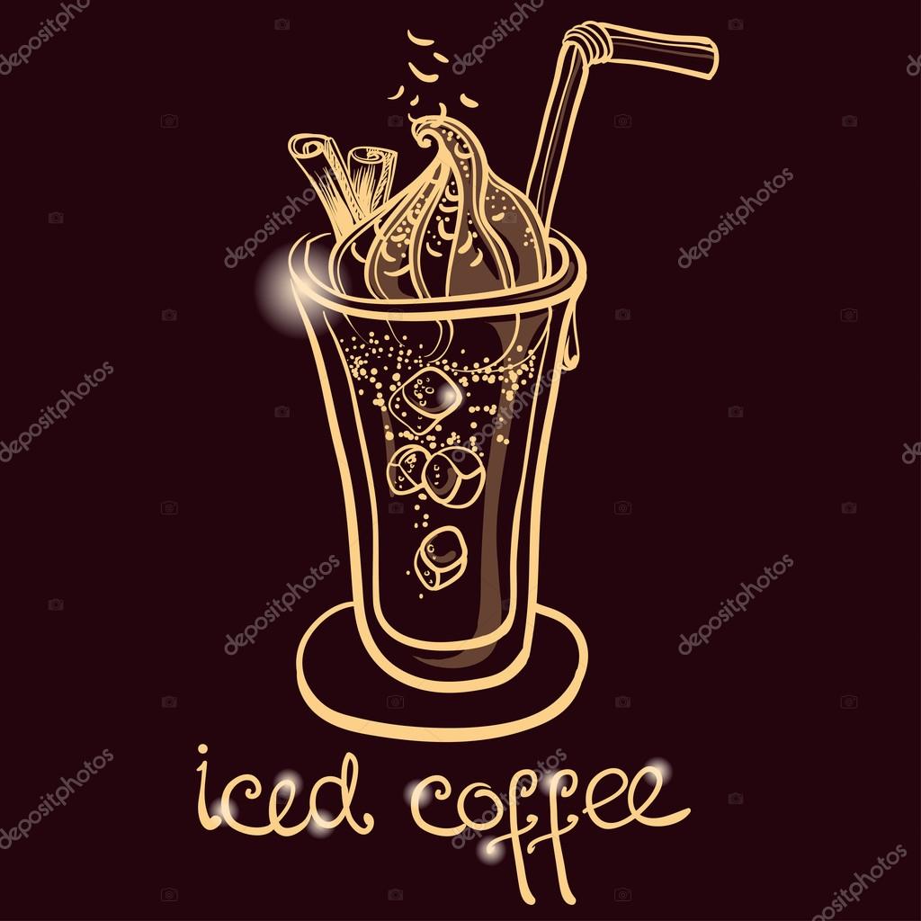 Cup of iced coffee for decorate the cafe