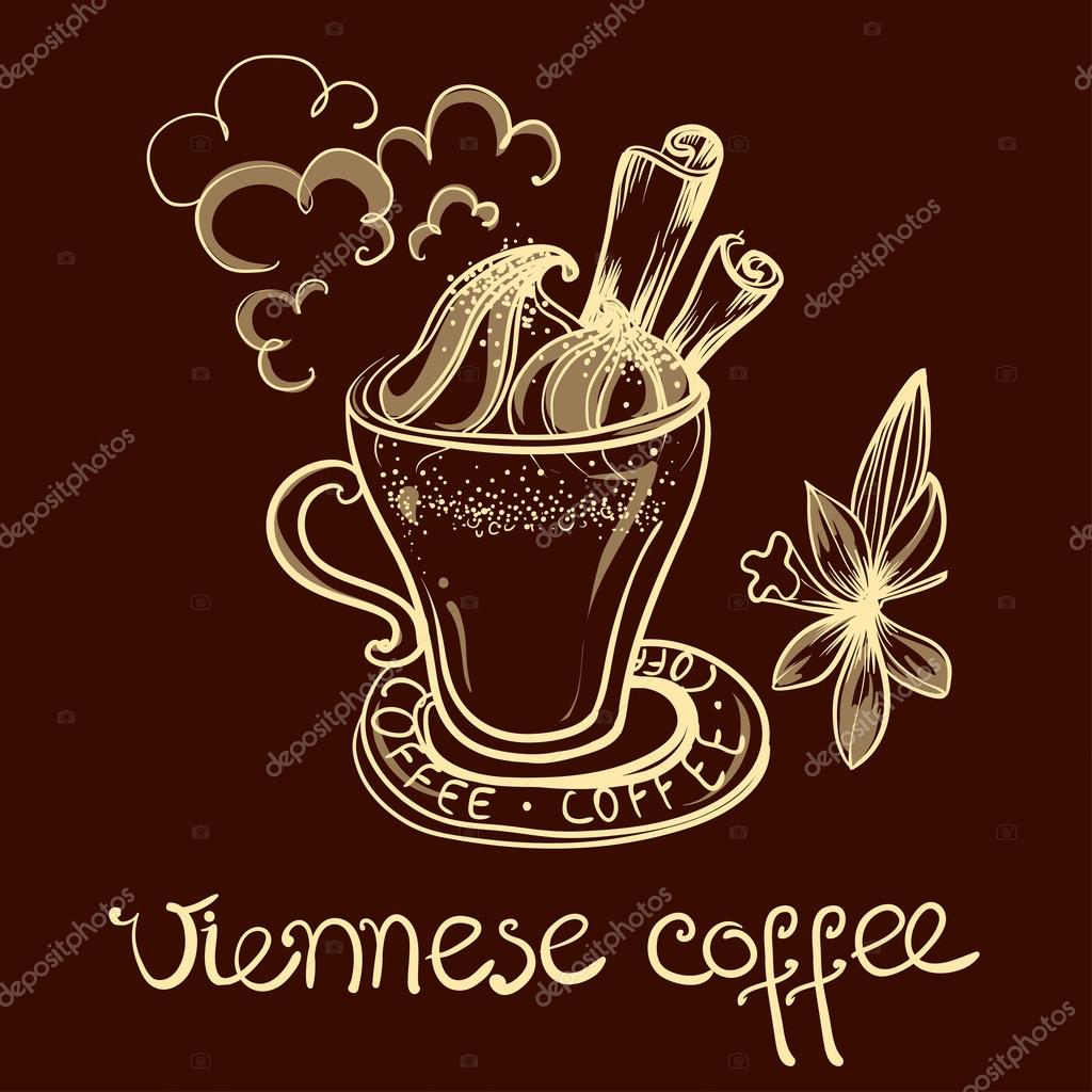 Cup of viennese coffee for decorate the cafe