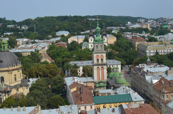 Panorama of the old town. View from the roof.