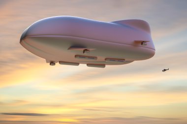 Hibrid airship 3d çizim