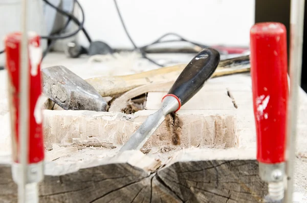 Tischlerwerkzeuge für Holzarbeiten — Stockfoto