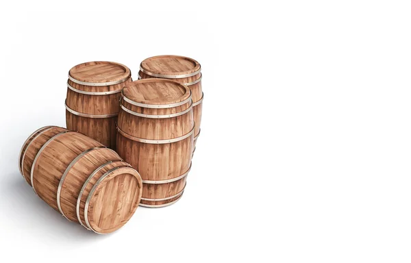 Winemaking barrel on white background 3d illustration — Stock Photo, Image