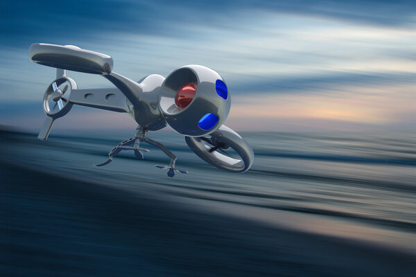 Unmanned Aerial Vehicle drone in flight