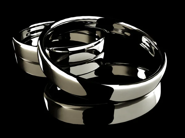Platinum wedding rings — Stock Photo, Image