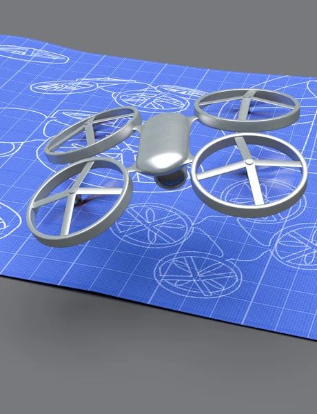 Plan du drone sur le fond du projet — Photo