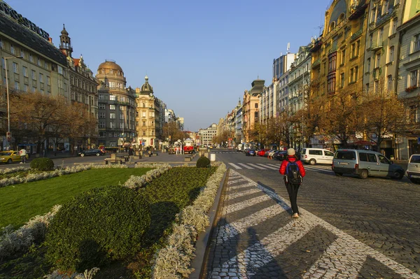 Prague, Wenceslas Meydanı'na. Çek Cumhuriyeti
