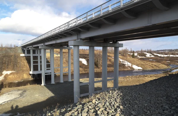 Brug over rivier — Stockfoto