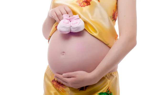 Pregnant woman in studio — Stock Photo, Image