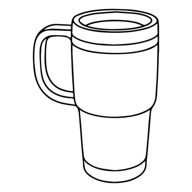 Beyaz arka planda izole edilmiş termos bardağı, modern tasarımı ve işlevselliğini vurguluyor, içecekleri sıcak ya da soğuk tutmak için mükemmel, kişiselleştirme için geniş bir kopya alanı ile