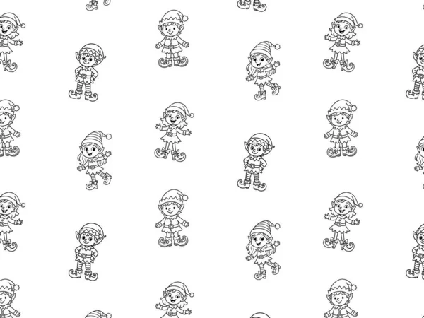 Çekici Noel elfi çizimleri, tuhaf tasarımlar ve neşeli ifadelerle, tatil süslemeleri ve kış şenlikleri için ideal olan, hoş bir tekrarlayan desen oluşturur.