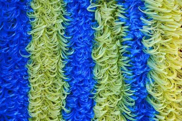 Washcloth Made Thin Polymeric Material Painted Yellow Blue Stock Photo