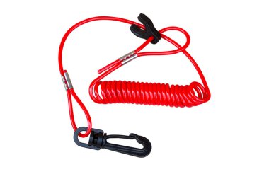 Tekne motorunun kapatma düğmesi beyaz arkaplanda izole edildi.