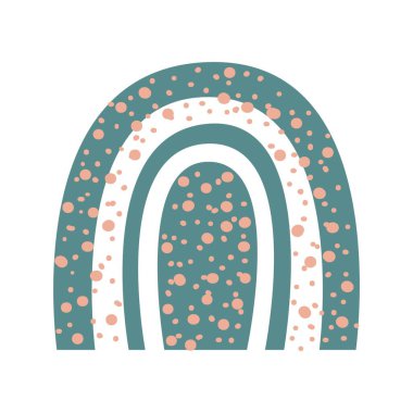 Boho tarzında gökkuşağı. Soyut minimalizm. Çocuk odası dekorasyonu, poster, kapak, broşür, Vektör illüstrasyonu.