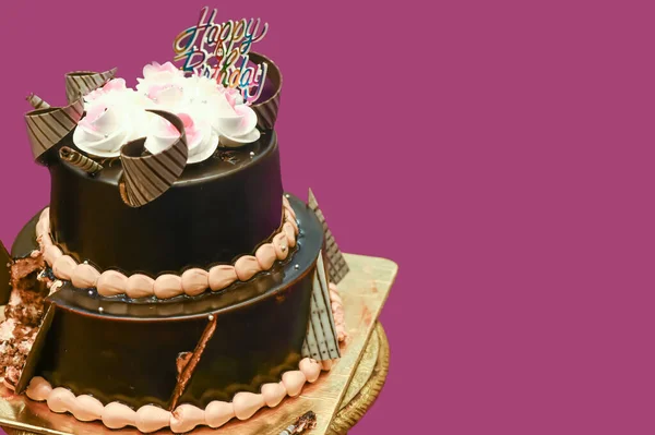 Wszystkiego Najlepszego Tort Urodzinowy Miejsca Kopiowania — Zdjęcie stockowe