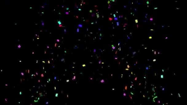 Realistic Multicolored Confetti Explosion Wedding Birthday Celebration Carnival Party Holiday — Stock Video