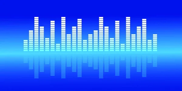 Equalizer audio spectrum with blue background