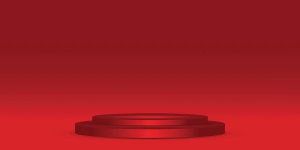红色最小柱体3D渲染背景 — 图库照片