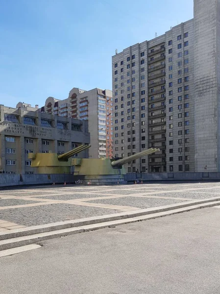 Arquitetura Soviética Brutal Canhões São Petersburgo Rússia — Fotografia de Stock