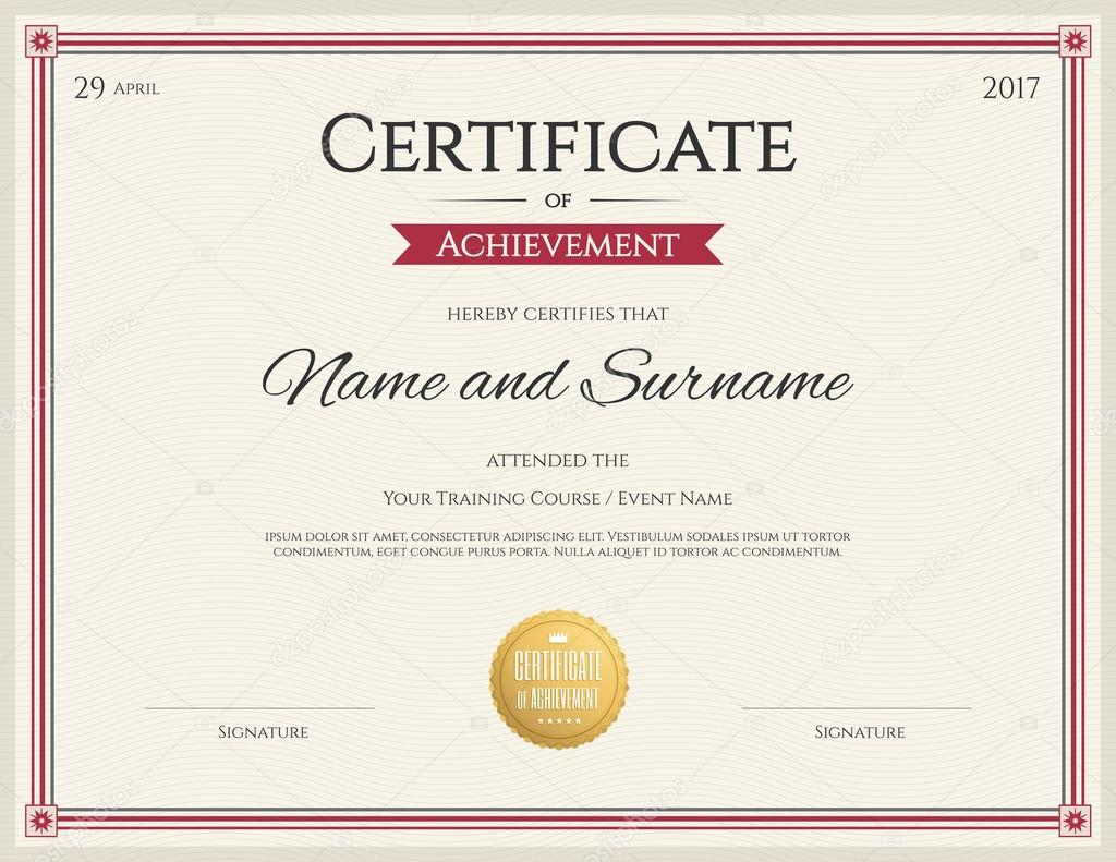 Certificate template in vector for achievement graduation completion