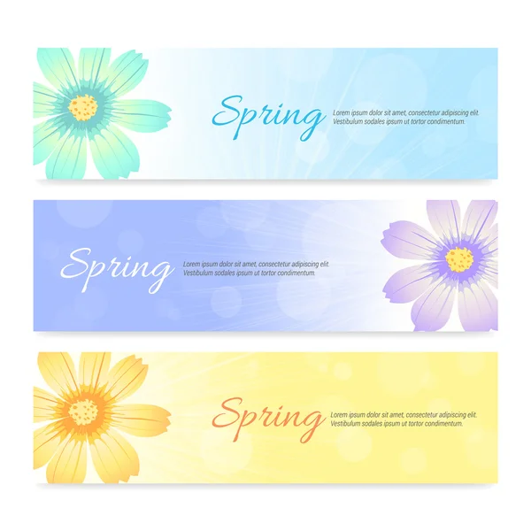 Set di primavera stagione banner sfondo — Vettoriale Stock