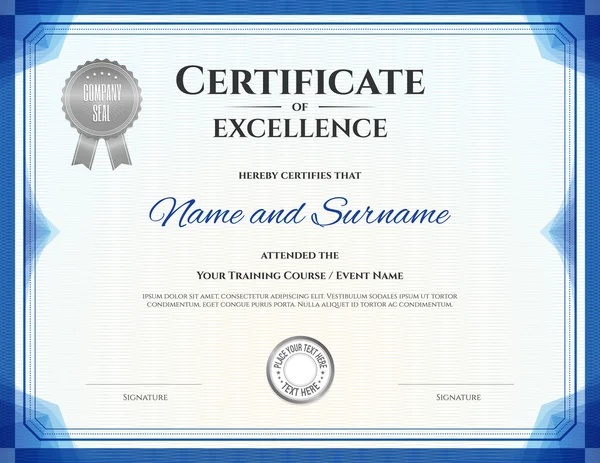 Vektör başarı mezuniyet inşaatları için sertifika şablonunda