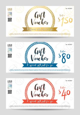 Hediye çeki, hediye çeki, hediye kartı şablonu spor tema Vektör formatında