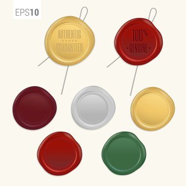 Retro güvenlik mum mühür çeşitli renklerde tel ile kümesi