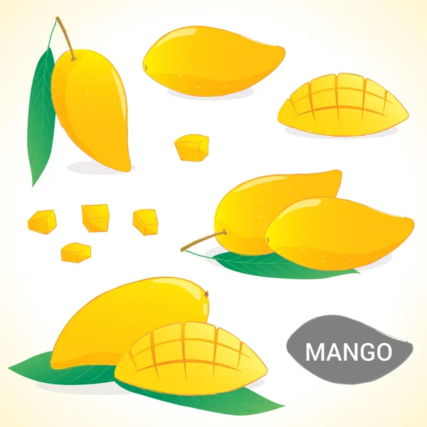 Set van mango in verschillende stijlen vector-formaat — Stockvector