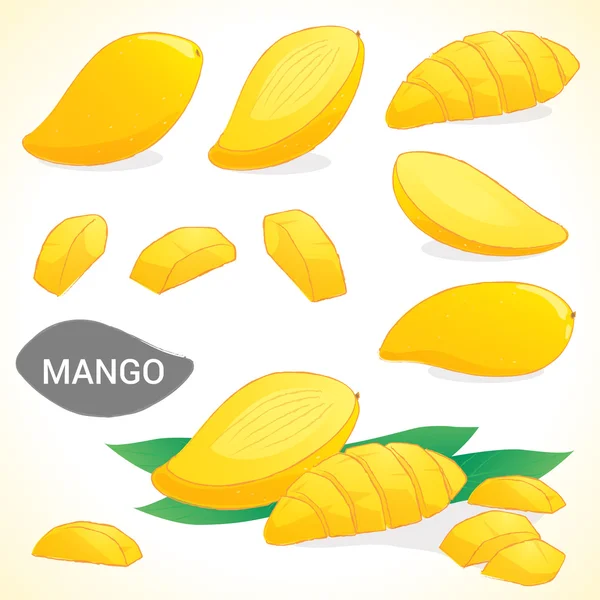 Set of mango in various styles vector format — Stock Vector