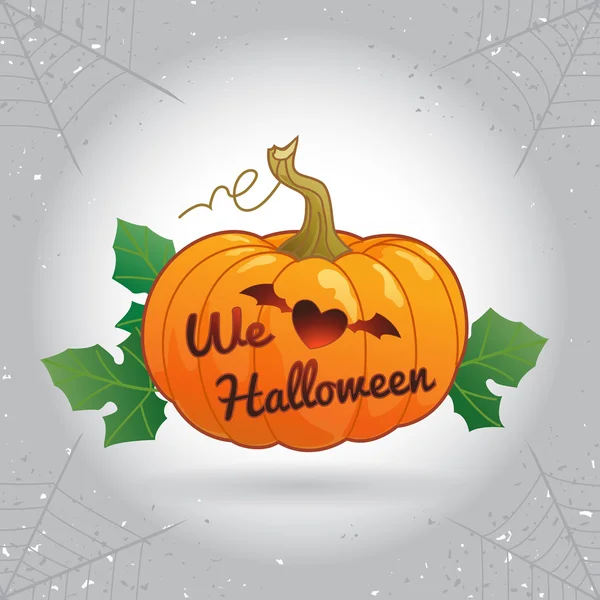 Happy Halloween we love Halloween pumpkin vector illustration — Stock Vector