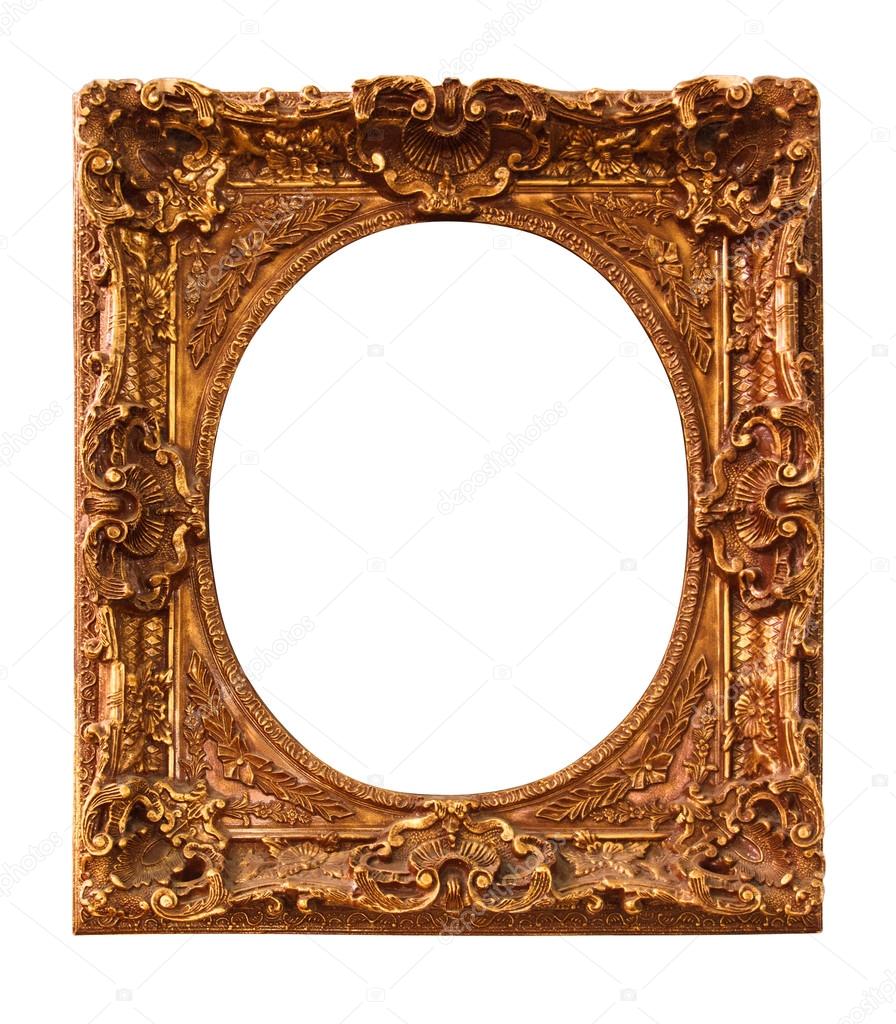 Antique photo frame isolated on white background