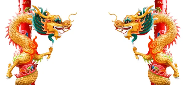 Pilar de dragón estilo chino — Foto de Stock