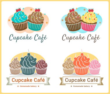 Tatlı kek pişirme rozet etiket ve logo tasarım