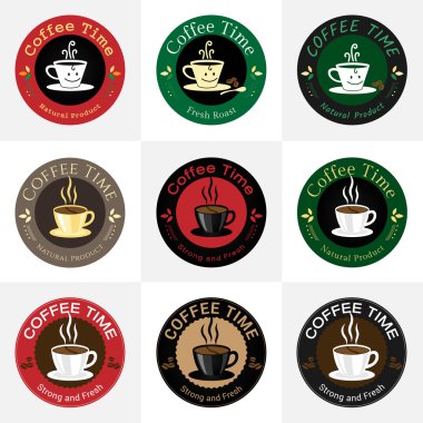 Retro kahve rozet etiket logo tasarım