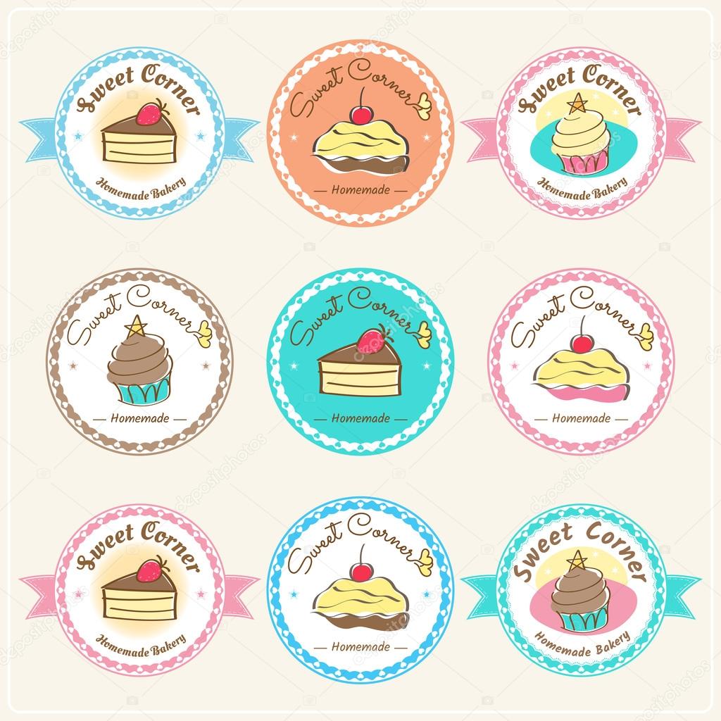 Sweet bakery badge label and logo