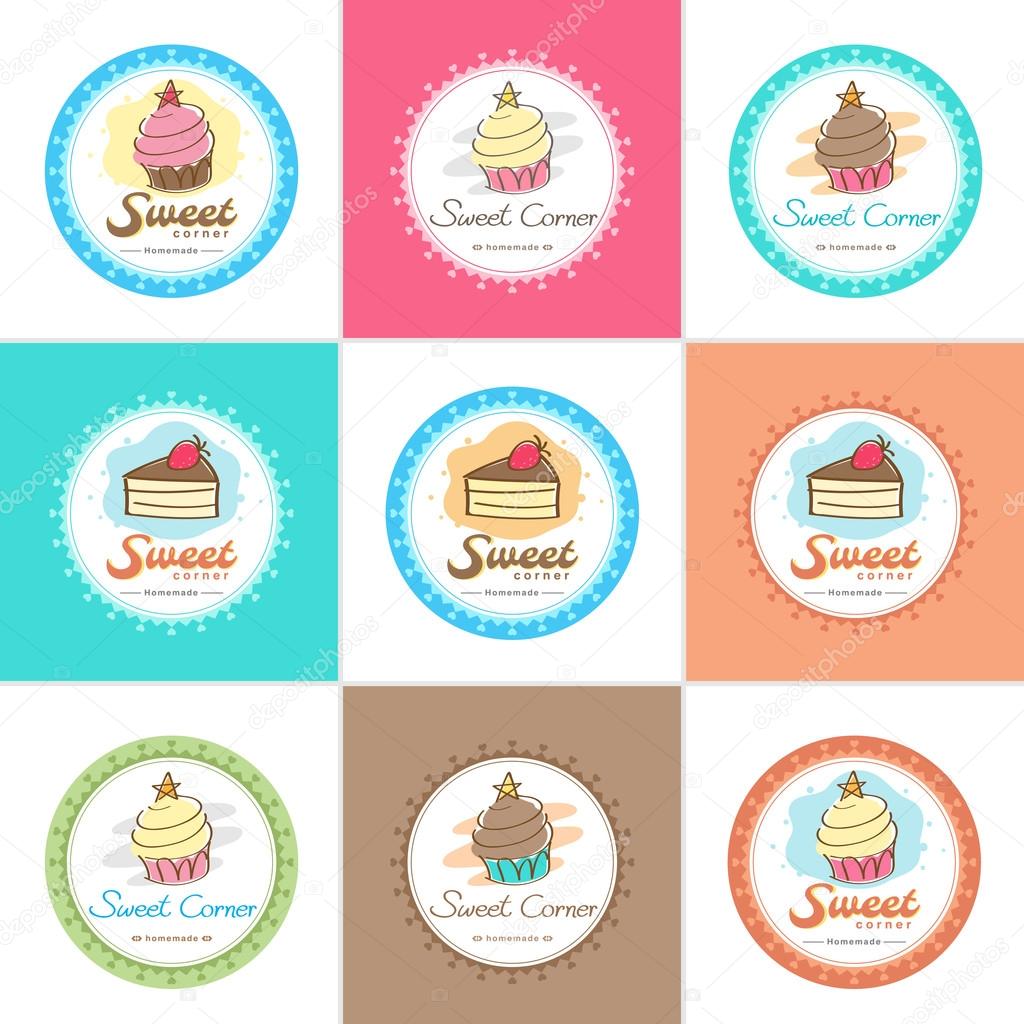 Sweet bakery badge label and logo
